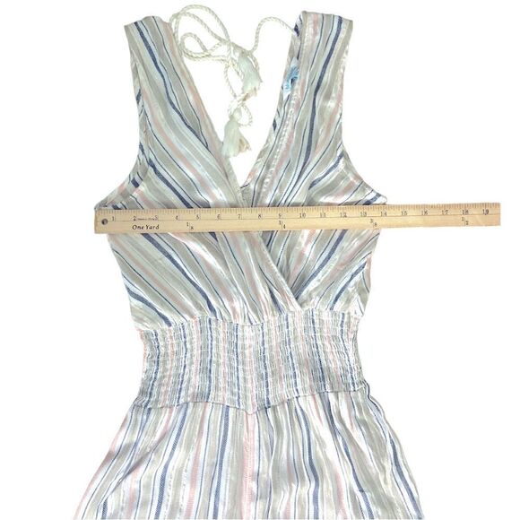 Blue Island Striped Wide Leg Jumpsuit XS Resortwear Cruise Chic Vacation Ready - Picture 13 of 14